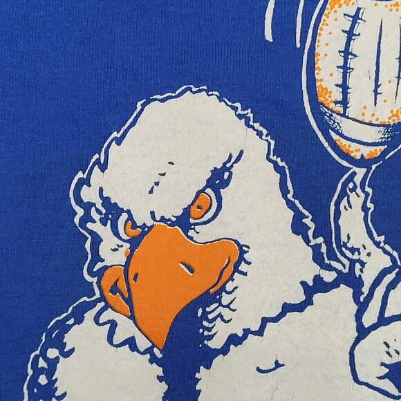 Vintage 80s Hanes Shirt XL 24x28 Blue Eagle Football USA - Picture 10 of 12